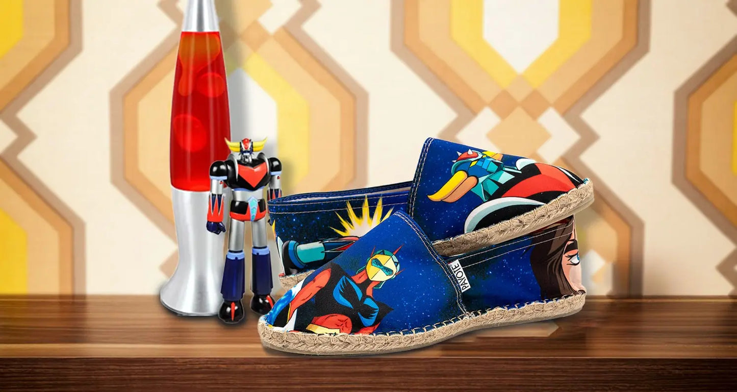 Espadrilles Goldorak fabriquées par Payote