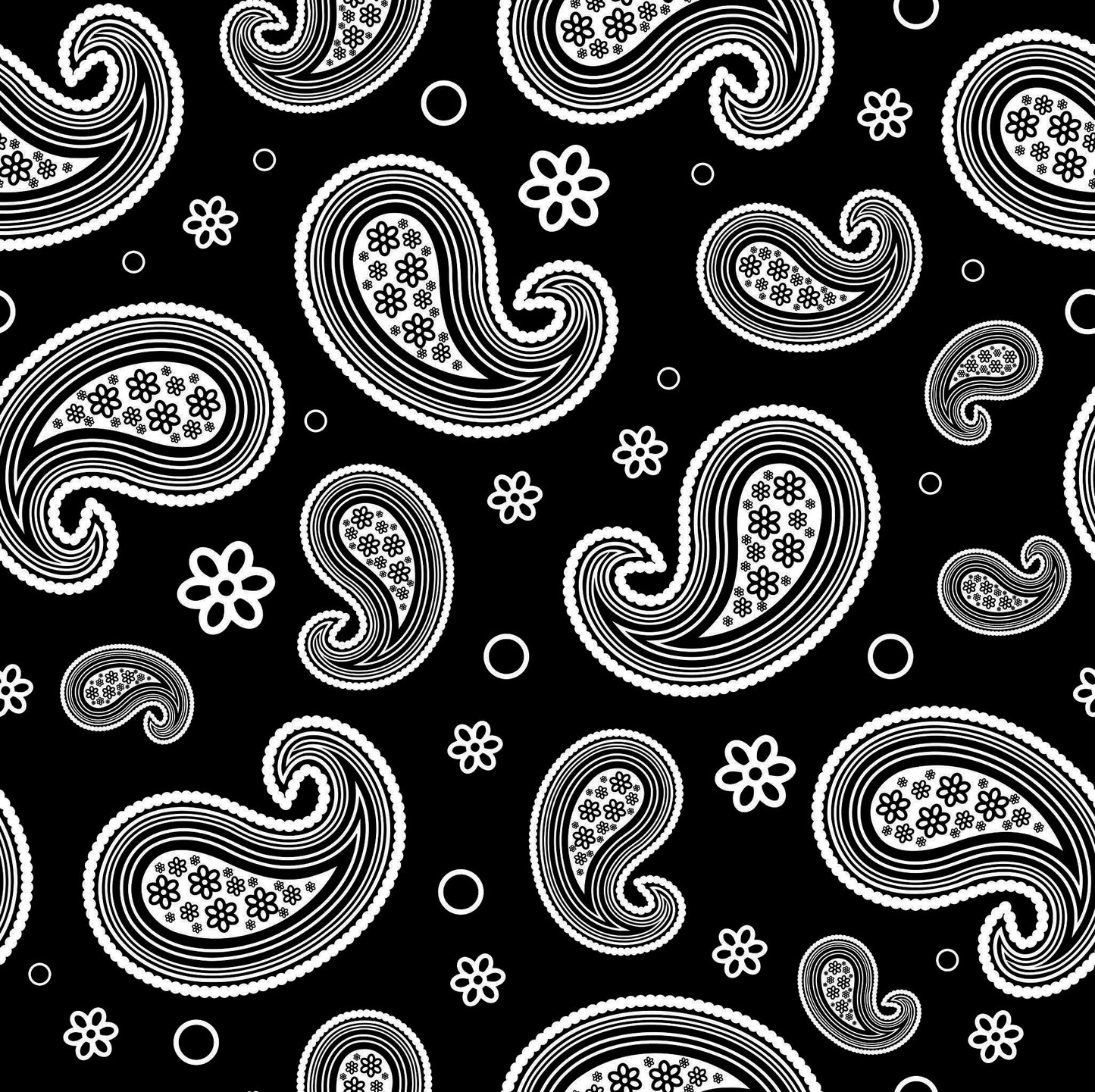 Zoom sur le motif paisley noir